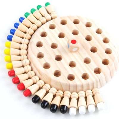o bebê de madeira de 5.5cm Montessori brinca o jogo de xadrez do Matchstick da memória
