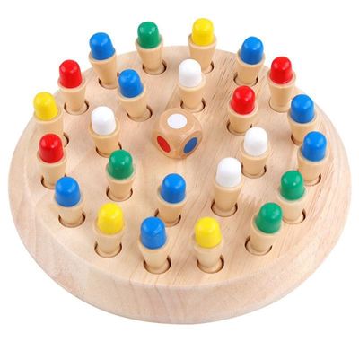 o bebê de madeira de 5.5cm Montessori brinca o jogo de xadrez do Matchstick da memória