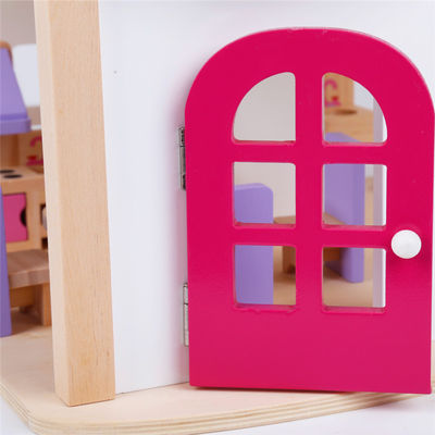 Mobília de madeira natural Toy House Furniture de madeira da casa de boneca de 37.5cm Diy