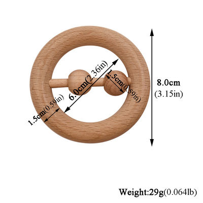 Doutores Ajuste de madeira de Teether da madeira médica do silicone de 5.5cm