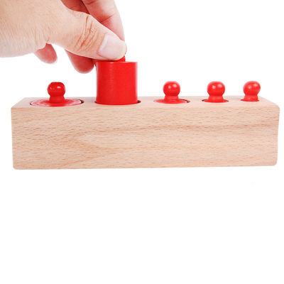 do soquete sensorial do cilindro de 3cm pré-escolar nodoso dos blocos de cilindro de Montessori