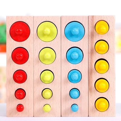 do soquete sensorial do cilindro de 3cm pré-escolar nodoso dos blocos de cilindro de Montessori