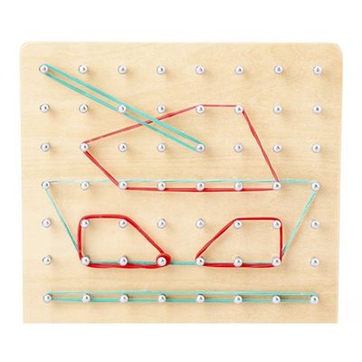 Auxílio de ensino de aprendizagem de madeira de Montessori dos brinquedos do prego 16.5cm do laço