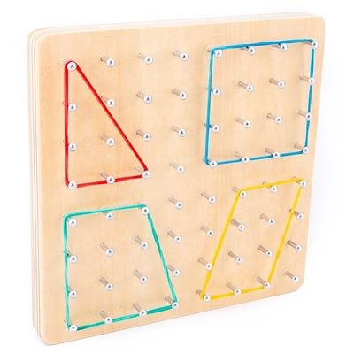 Auxílio de ensino de aprendizagem de madeira de Montessori dos brinquedos do prego 16.5cm do laço