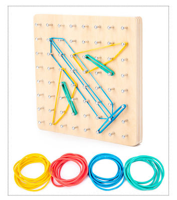 Auxílio de ensino de aprendizagem de madeira de Montessori dos brinquedos do prego 16.5cm do laço