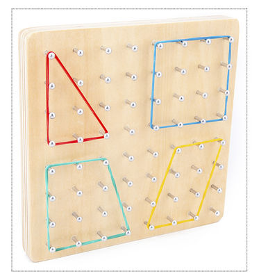 Auxílio de ensino de aprendizagem de madeira de Montessori dos brinquedos do prego 16.5cm do laço