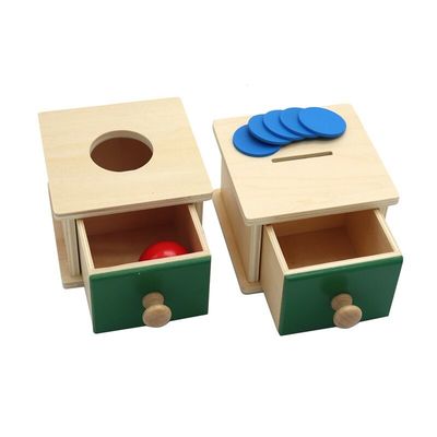 o bebê de madeira sensorial de 12cm Montessori brinca o Beechwood colorido caixa da gaveta de Montessori