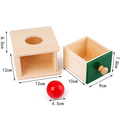 o bebê de madeira sensorial de 12cm Montessori brinca o Beechwood colorido caixa da gaveta de Montessori