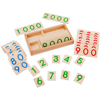 Cartão de harmonização de madeira dos números do enigma de Montessori 6.5cm