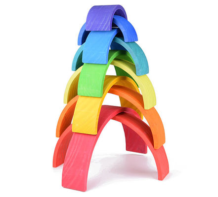 empilhador de madeira de empilhamento do arco-íris do arco-íris de 3D 2.75in 12 partes