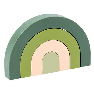 do empilhador de madeira do arco-íris da construção de 3D Jenga cor pastel de empilhamento de madeira do arco-íris
