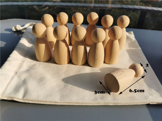 Do empilhador de madeira do arco-íris de Pegdoll do tipo jogo de madeira da vara da memória