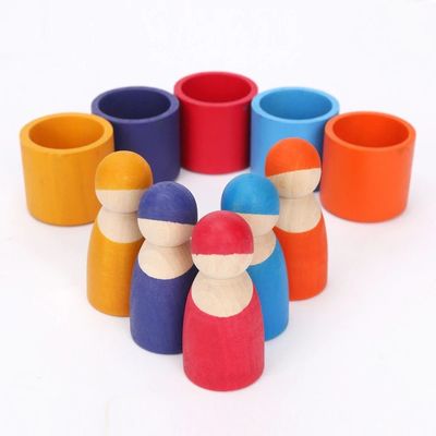 Grupo exclusivo 12 partes nórdico não tóxico de Peg Rainbow Arch Stacker Toy