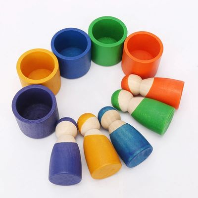 Grupo exclusivo 12 partes nórdico não tóxico de Peg Rainbow Arch Stacker Toy