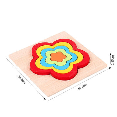O enigma de madeira geométrico do bloco de DIY 1cm brinca o bebê da serra de vaivém