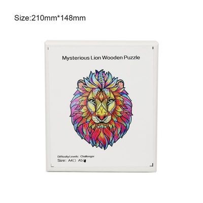 53g Lion Baby Building Blocks Wooden que empilha os jogos interativos animais da serra de vaivém