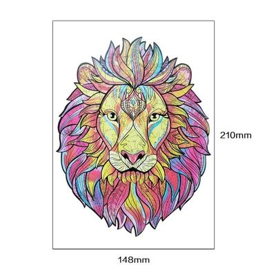 53g Lion Baby Building Blocks Wooden que empilha os jogos interativos animais da serra de vaivém