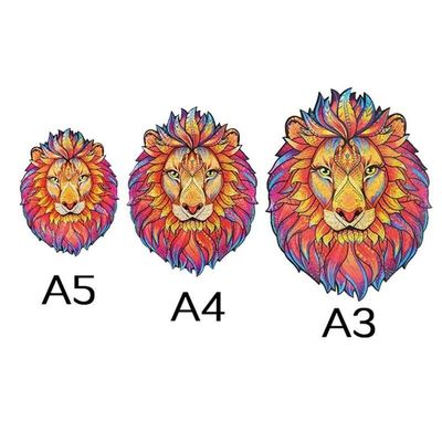53g Lion Baby Building Blocks Wooden que empilha os jogos interativos animais da serra de vaivém