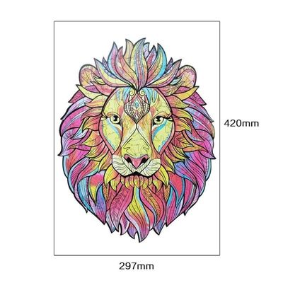 53g Lion Baby Building Blocks Wooden que empilha os jogos interativos animais da serra de vaivém
