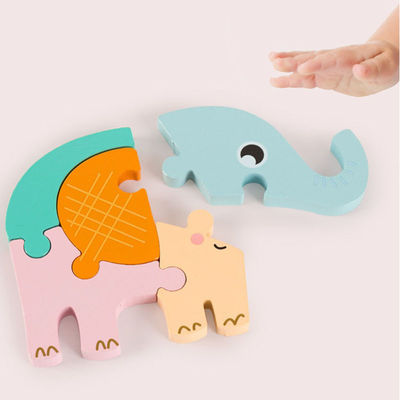 Enigmas de serra de vaivém animais de madeira de Forest Wooden Block Puzzle Toys do equilíbrio do bebê 0.9cm
