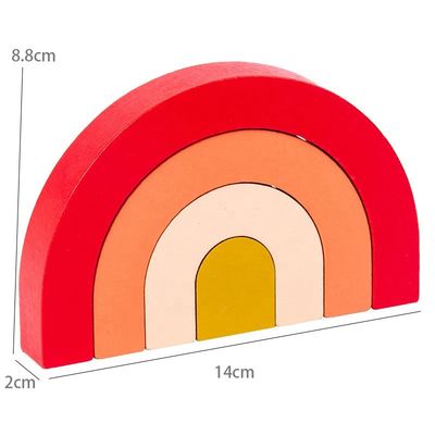 O bloco de madeira nórdico do arco-íris da atividade do INS de Brown 2cm confunde para crianças