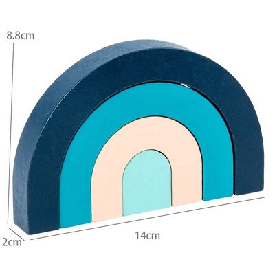 O bloco de madeira nórdico do arco-íris da atividade do INS de Brown 2cm confunde para crianças