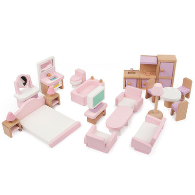 Mobília 10.5cm natural clássica de Mini Wooden Doll House Toys