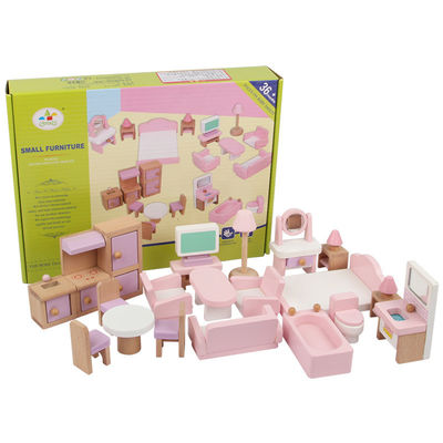 Mobília 10.5cm natural clássica de Mini Wooden Doll House Toys