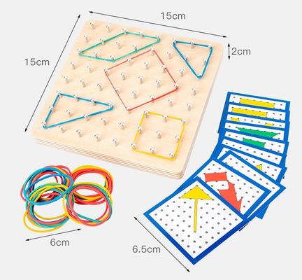 Placa gráfica de Toy Math Wooden Blocks Montessori da matemática de madeira do prego do laço das crianças 15cm