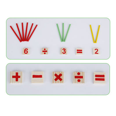 Tóxico de madeira de Toy Montessori Counting Blocks Non da matemática de Digitas 23cm do número