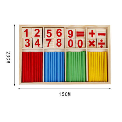 Tóxico de madeira de Toy Montessori Counting Blocks Non da matemática de Digitas 23cm do número