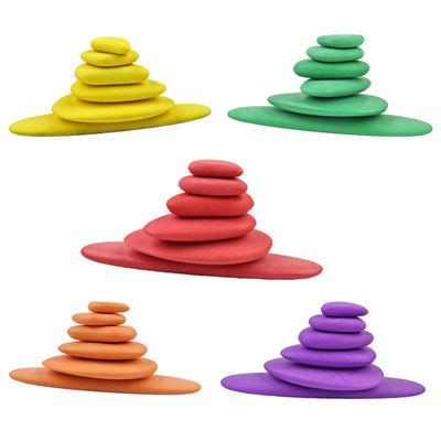 os seixos de 6cm coloriram blocos de apartamentos de madeira Toy For Kids