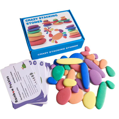 os seixos de 6cm coloriram blocos de apartamentos de madeira Toy For Kids