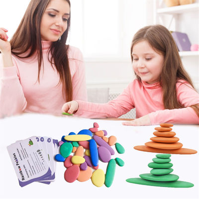 os seixos de 6cm coloriram blocos de apartamentos de madeira Toy For Kids