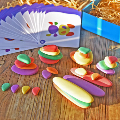 os seixos de 6cm coloriram blocos de apartamentos de madeira Toy For Kids
