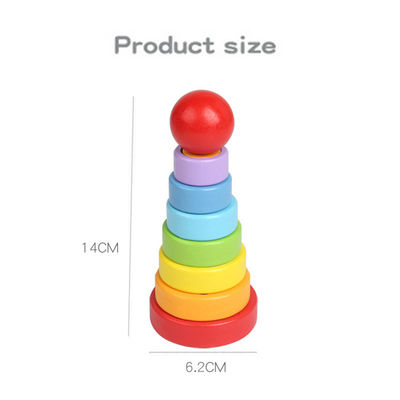 madeira de faia de madeira Teether dos brinquedos do bebê de 5.51in Montessori