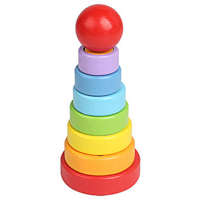 madeira de faia de madeira Teether dos brinquedos do bebê de 5.51in Montessori