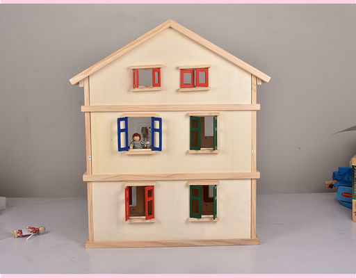 Casa de boneca de Mini Dollhouse Furniture Wooden Miniature da garagem das crianças DIY 55.5cm