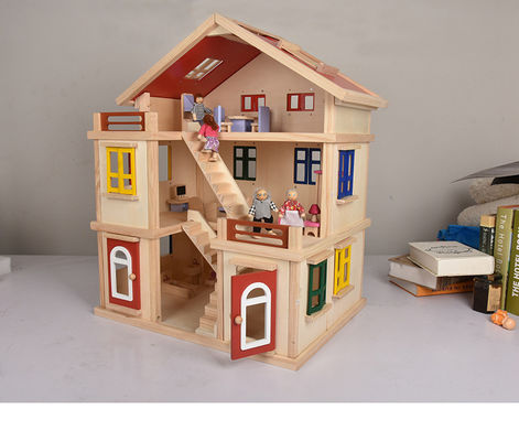 Casa de boneca de Mini Dollhouse Furniture Wooden Miniature da garagem das crianças DIY 55.5cm