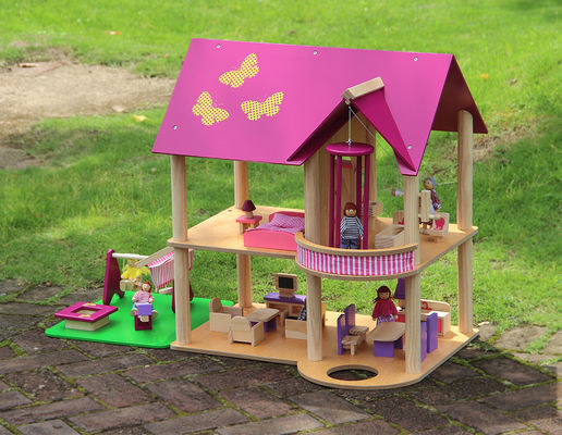 Brinquedos de madeira  Dream House da casa de boneca do castelo das crianças ISO9001