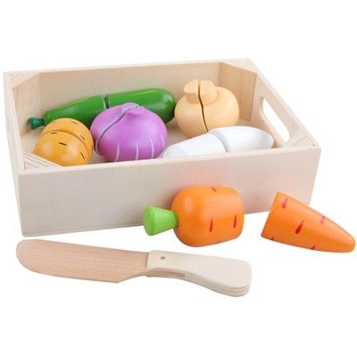 o corte de madeira do fruto de 4.5cm ajustou o grupo do jogo do papel da cozinha dos vegetais