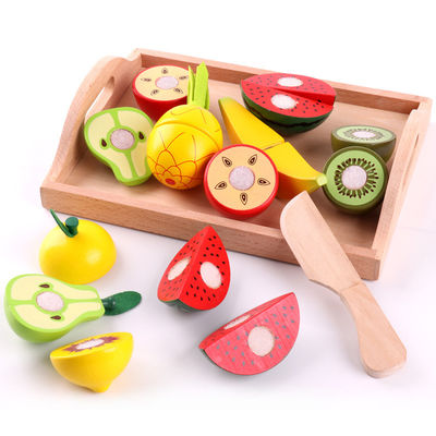 Cozinhar sustenta do alimento de madeira do jogo do papel de 5.5cm brinquedos magnéticos do fruto