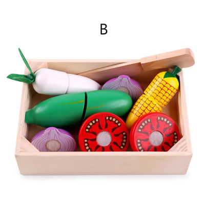Cozinhar sustenta do alimento de madeira do jogo do papel de 5.5cm brinquedos magnéticos do fruto