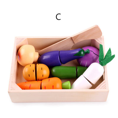 Cozinhar sustenta do alimento de madeira do jogo do papel de 5.5cm brinquedos magnéticos do fruto