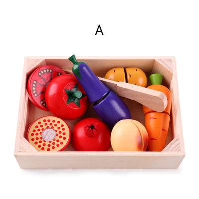 Cozinhar sustenta do alimento de madeira do jogo do papel de 5.5cm brinquedos magnéticos do fruto