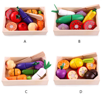 Cozinhar sustenta do alimento de madeira do jogo do papel de 5.5cm brinquedos magnéticos do fruto