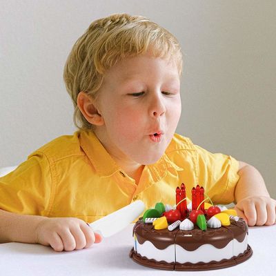O corte de madeira do fruto de DIY 5.9inch ajustou o bolo de aniversário Toy Plastic