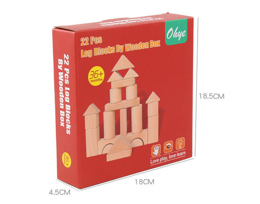 Castelo clássico 17.5cm dos grandes blocos de apartamentos de madeira do jumbo 22PCS