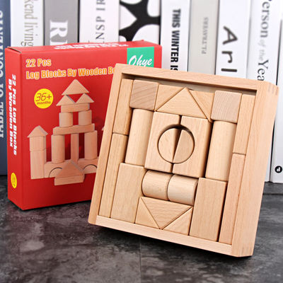 Castelo clássico 17.5cm dos grandes blocos de apartamentos de madeira do jumbo 22PCS