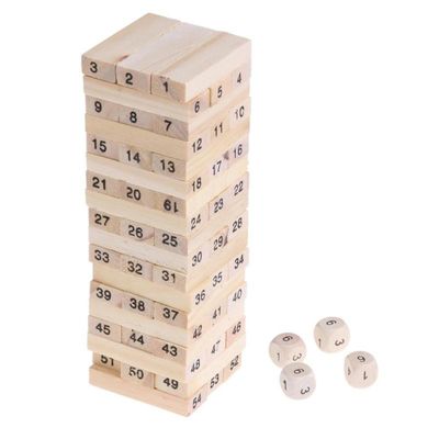 Blocos de apartamentos de madeira Toy Tower Stacking Game do dominó dos dígitos
